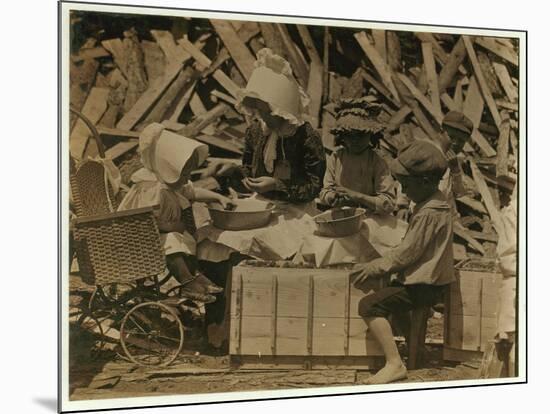 2 Year Old Cyral Hulling Strawberries from His Cart at Johnson's Hulling Station-Lewis Wickes Hine-Mounted Photographic Print