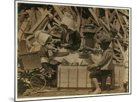 2 Year Old Cyral Hulling Strawberries from His Cart at Johnson's Hulling Station-Lewis Wickes Hine-Mounted Photographic Print