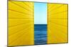 2 Yellow Beach Huts-Andy Bell-Mounted Photographic Print