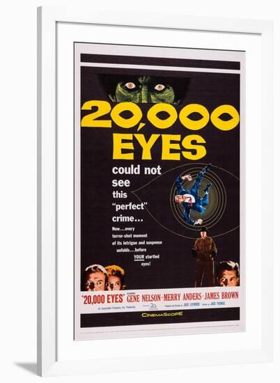 20,000 Eyes, Bottom Left: Gene Barry, Merry Anders; Bottom Right: James Brown, 1961-null-Framed Art Print