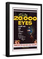 20,000 Eyes, Bottom Left: Gene Barry, Merry Anders; Bottom Right: James Brown, 1961-null-Framed Art Print