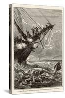 20,000 Leagues Under the Sea: Attacking a Giant Squid-Hildebrand-Stretched Canvas