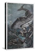 20,000 Leagues Under the Sea: Divers Attacked by a Shark-Henry Austin-Stretched Canvas