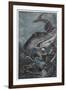 20,000 Leagues Under the Sea: Divers Attacked by a Shark-Henry Austin-Framed Premium Giclee Print