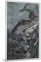 20,000 Leagues Under the Sea: Divers Attacked by a Shark-Henry Austin-Mounted Premium Giclee Print