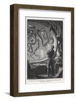 20,000 Leagues Under the Sea: Giant Squid Seen from the Safety of the Nautilus-Hildebrand-Framed Photographic Print