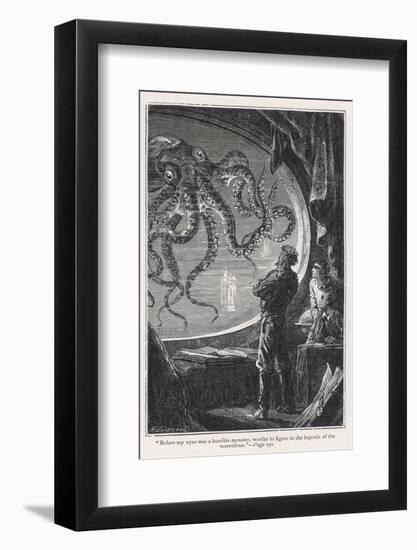 20,000 Leagues Under the Sea: Giant Squid Seen from the Safety of the Nautilus-Hildebrand-Framed Photographic Print