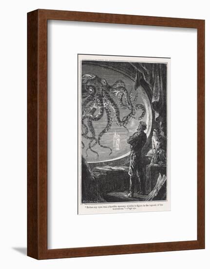 20,000 Leagues Under the Sea: Giant Squid Seen from the Safety of the Nautilus-Hildebrand-Framed Photographic Print