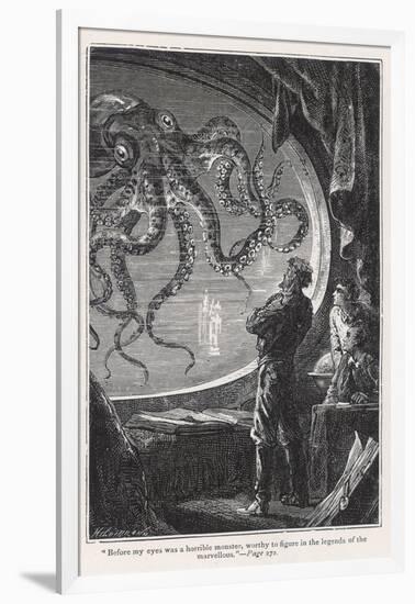 20,000 Leagues Under the Sea: Giant Squid Seen from the Safety of the Nautilus-Hildebrand-Framed Photographic Print