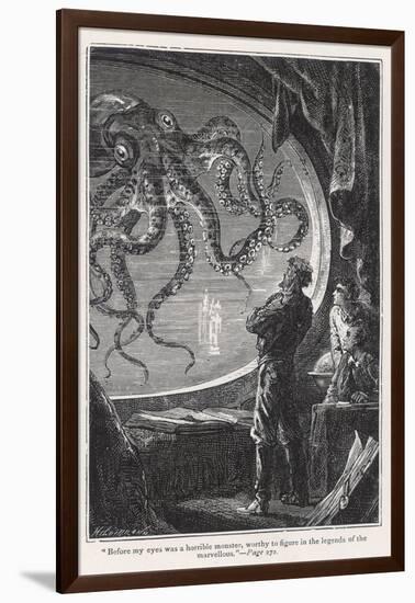 20,000 Leagues Under the Sea: Giant Squid Seen from the Safety of the Nautilus-Hildebrand-Framed Photographic Print