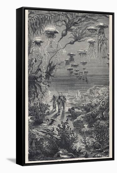 20,000 Leagues Under the Sea: The Divers on the Sea-Bed-Hildebrand-Framed Stretched Canvas