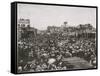 20,000 Spectators At The Drilling Contest, Goldfield, Nevada-P.E. Larson-Framed Stretched Canvas