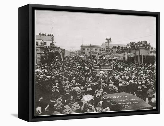 20,000 Spectators At The Drilling Contest, Goldfield, Nevada-P.E. Larson-Framed Stretched Canvas