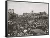 20,000 Spectators At The Drilling Contest, Goldfield, Nevada-P.E. Larson-Framed Stretched Canvas