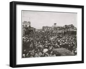 20,000 Spectators At The Drilling Contest, Goldfield, Nevada-P.E. Larson-Framed Art Print