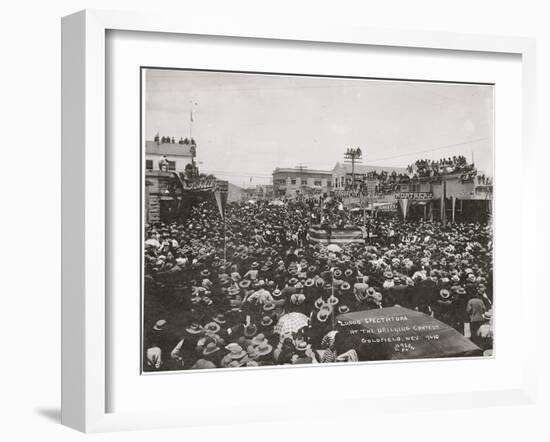 20,000 Spectators At The Drilling Contest, Goldfield, Nevada-P.E. Larson-Framed Art Print