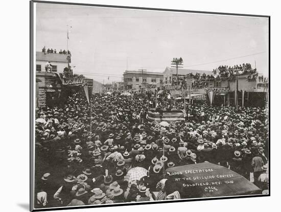 20,000 Spectators At The Drilling Contest, Goldfield, Nevada-P.E. Larson-Mounted Art Print
