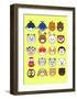 20 Animaru On Yellow-null-Framed Art Print