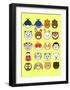 20 Animaru On Yellow-null-Framed Art Print