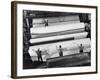 20 Ft. Roll of Finished Paper Arriving on the Rewinder, Ready to Be Cut and Shipped from Paper Mill-Margaret Bourke-White-Framed Photographic Print