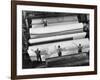 20 Ft. Roll of Finished Paper Arriving on the Rewinder, Ready to Be Cut and Shipped from Paper Mill-Margaret Bourke-White-Framed Photographic Print