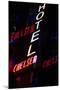 2000s Multiple Exposure Neon Sign Hotel Chelsea New York City-null-Mounted Photographic Print