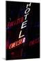 2000s Multiple Exposure Neon Sign Hotel Chelsea New York City-null-Mounted Photographic Print