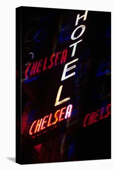 2000s Multiple Exposure Neon Sign Hotel Chelsea New York City-null-Stretched Canvas