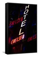 2000s Multiple Exposure Neon Sign Hotel Chelsea New York City-null-Framed Stretched Canvas