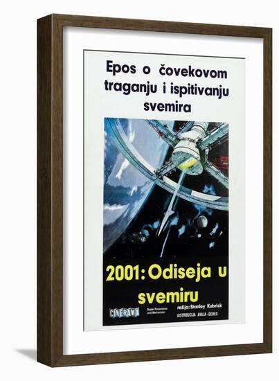 2001: A SPACE ODYSSEY, (aka 2001: ODISEJA U SVEMIRU), Serbian poster, 1968-null-Framed Art Print