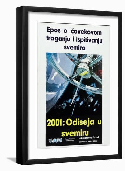 2001: A SPACE ODYSSEY, (aka 2001: ODISEJA U SVEMIRU), Serbian poster, 1968-null-Framed Art Print