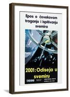 2001: A SPACE ODYSSEY, (aka 2001: ODISEJA U SVEMIRU), Serbian poster, 1968-null-Framed Art Print