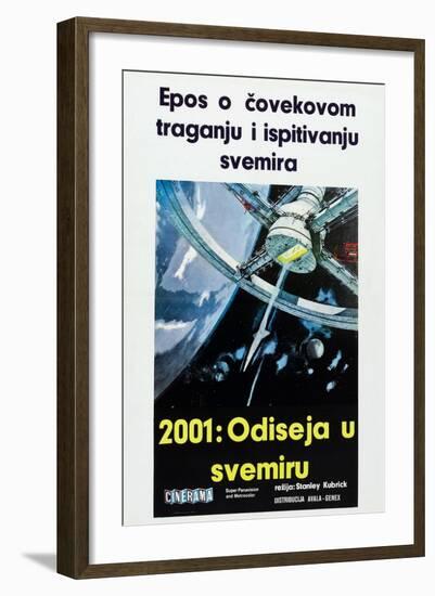 2001: A SPACE ODYSSEY, (aka 2001: ODISEJA U SVEMIRU), Serbian poster, 1968-null-Framed Art Print