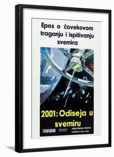 2001: A SPACE ODYSSEY, (aka 2001: ODISEJA U SVEMIRU), Serbian poster, 1968-null-Framed Art Print