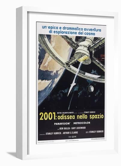 2001: A Space Odyssey, (aka 2001: Odissea Nello Spazio), Italian poster,  1968-null-Framed Art Print