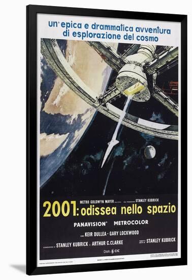 2001: A Space Odyssey, (aka 2001: Odissea Nello Spazio), Italian poster,  1968-null-Framed Art Print