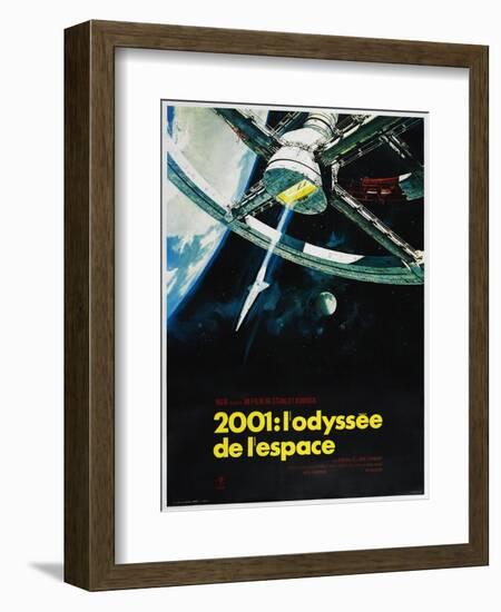 2001: A SPACE ODYSSEY (aka 2001: ODYSSEE DE LESPACE), French poster, 1968-null-Framed Art Print