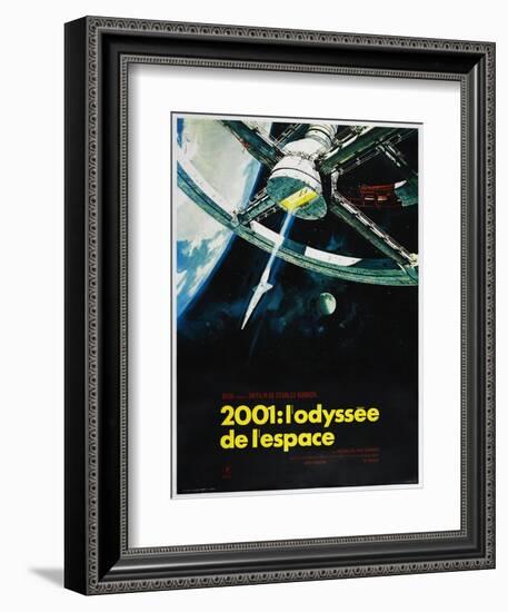 2001: A SPACE ODYSSEY (aka 2001: ODYSSEE DE LESPACE), French poster, 1968-null-Framed Art Print