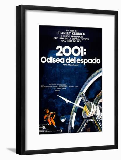 2001: A Space Odyssey, (aka 2001: Una Odisea Del Espacio), Spanish Language Poster, 1968-null-Framed Art Print