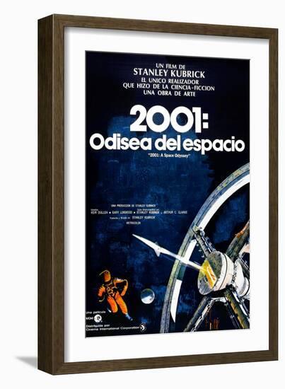 2001: A Space Odyssey, (aka 2001: Una Odisea Del Espacio), Spanish Language Poster, 1968-null-Framed Art Print