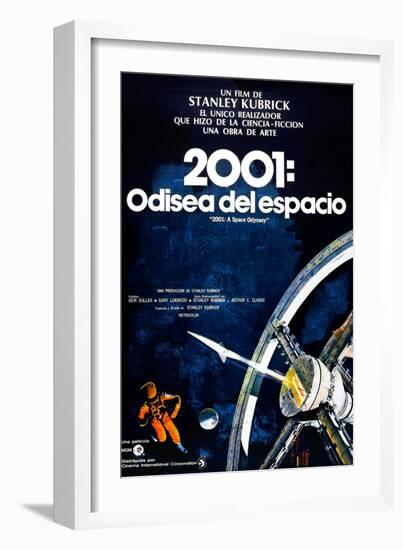 2001: A Space Odyssey, (aka 2001: Una Odisea Del Espacio), Spanish Language Poster, 1968-null-Framed Art Print