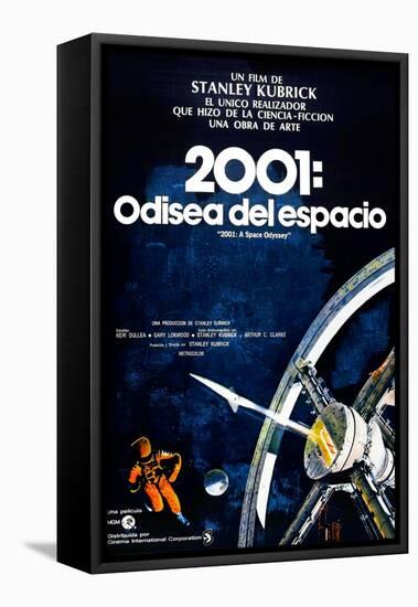 2001: A Space Odyssey, (aka 2001: Una Odisea Del Espacio), Spanish Language Poster, 1968-null-Framed Stretched Canvas