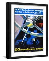 2001: a Space Odyssey, (AKA 2001: Una Odisea Del Espacio), Spanish Language Poster Art, 1968-null-Framed Art Print