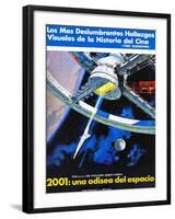 2001: a Space Odyssey, (AKA 2001: Una Odisea Del Espacio), Spanish Language Poster Art, 1968-null-Framed Art Print