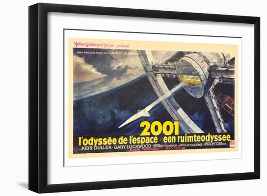 2001: A Space Odyssey, French Movie Poster, 1968-null-Framed Art Print