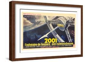 2001: A Space Odyssey, French Movie Poster, 1968-null-Framed Art Print