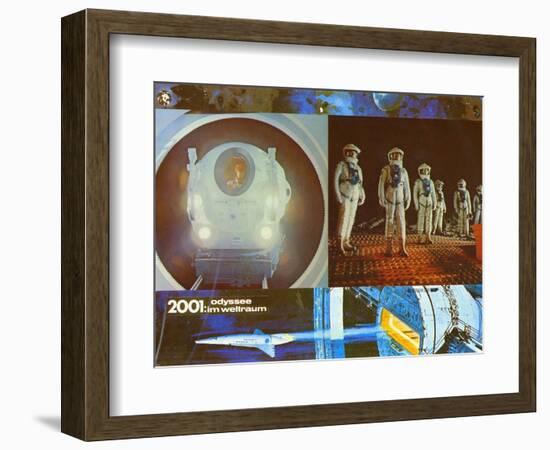 2001: A Space Odyssey, German Movie Poster, 1968-null-Framed Art Print