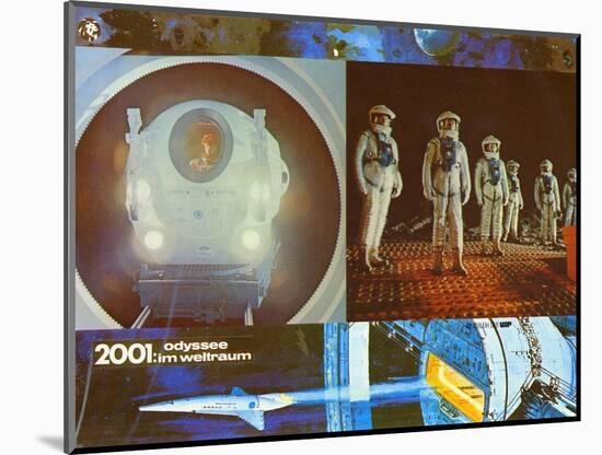 2001: A Space Odyssey, German Movie Poster, 1968-null-Mounted Art Print