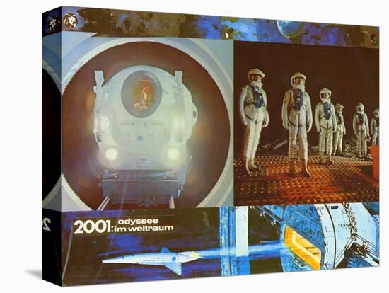 2001: A Space Odyssey, German Movie Poster, 1968-null-Stretched Canvas