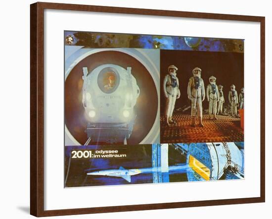 2001: A Space Odyssey, German Movie Poster, 1968-null-Framed Art Print